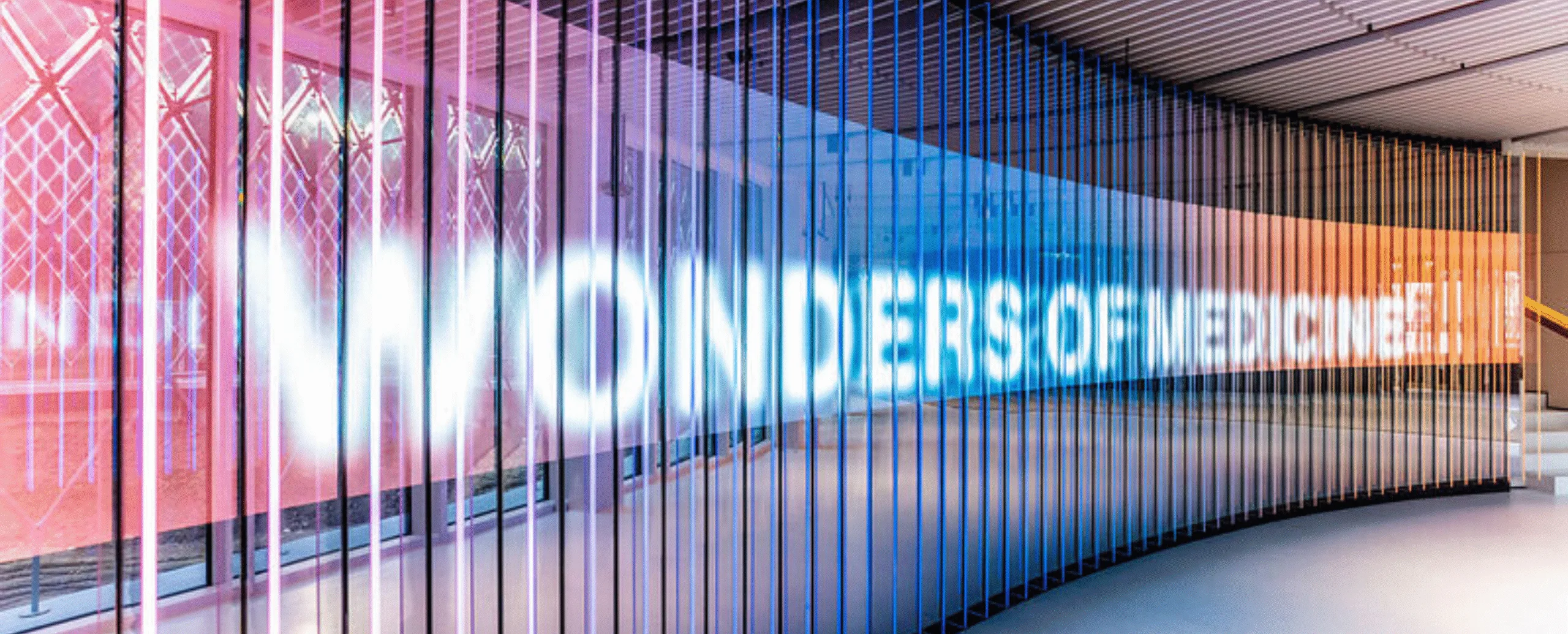 Wonders of medicines wall at the Novartis Pavilion