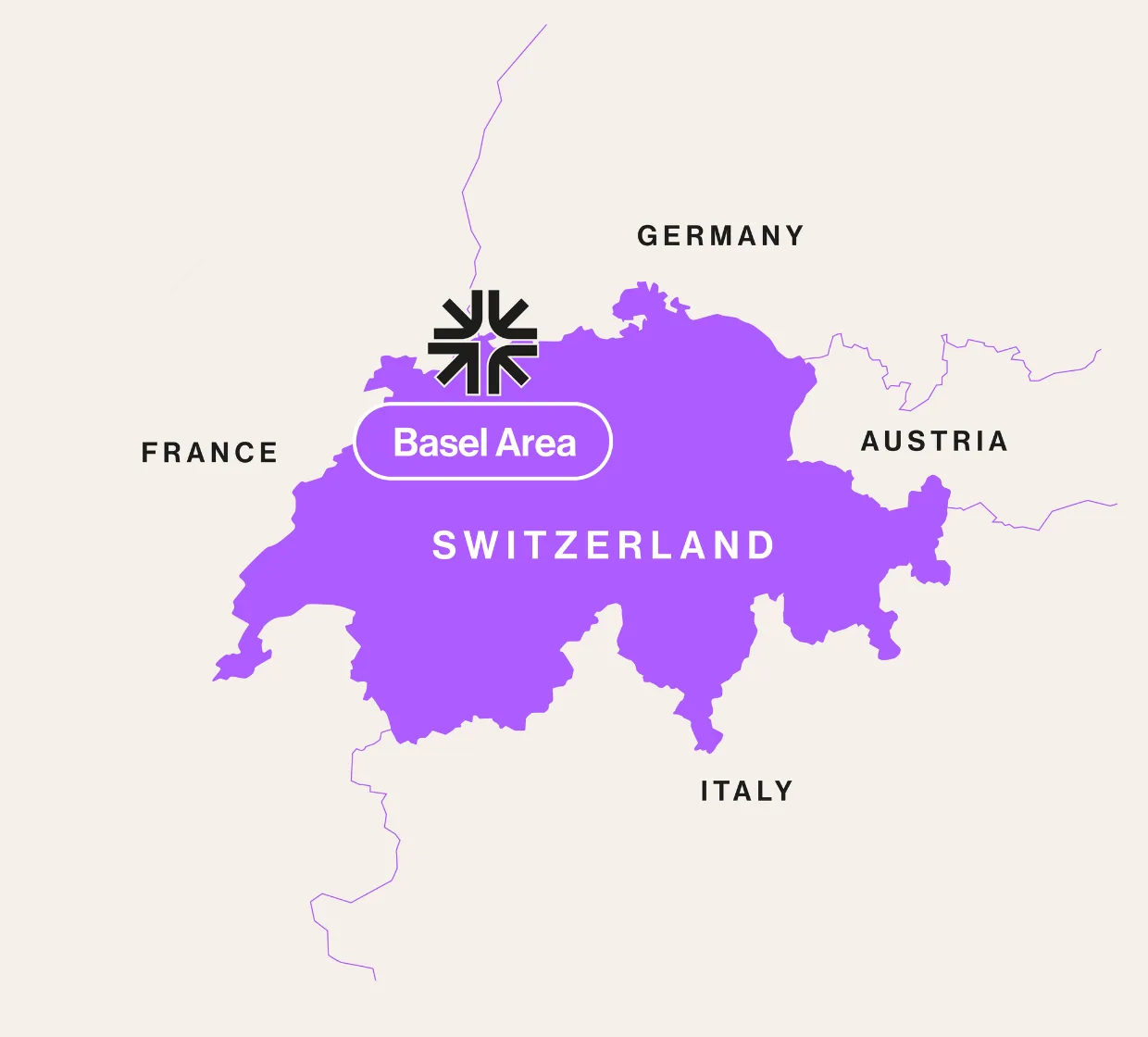 Map Basel Area location in Switzerland