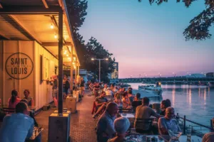 Drinks at the Rhein at Saint louis buvette