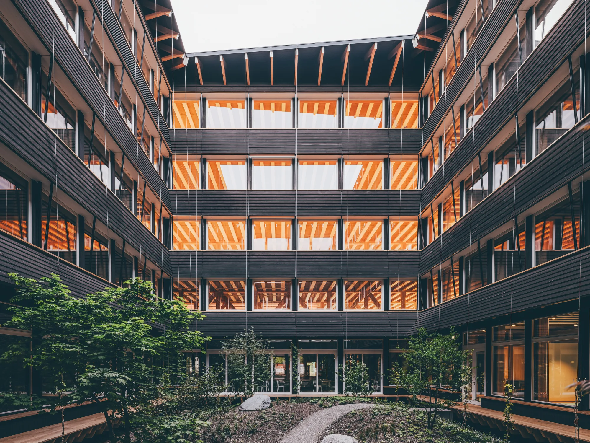 Hortus building in Allschwil, courtyard
