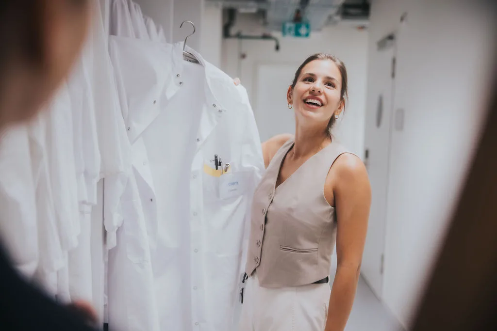 User in a lab at the Switzerland Innovation Park Basel Area