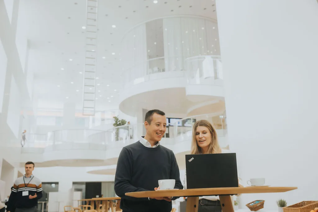 People collaborating at the Biozentrum in Switzerland